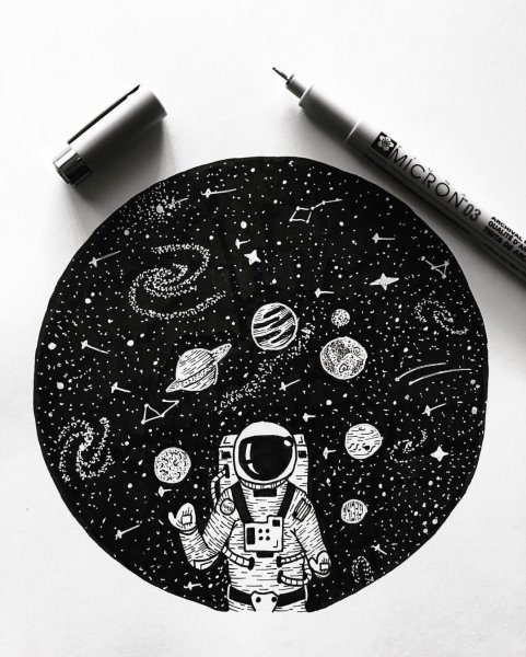 Космос гелевой ручкой