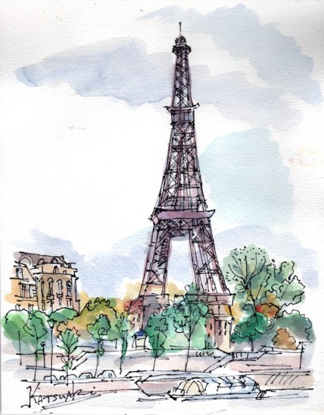 Парижские зарисовки акварель