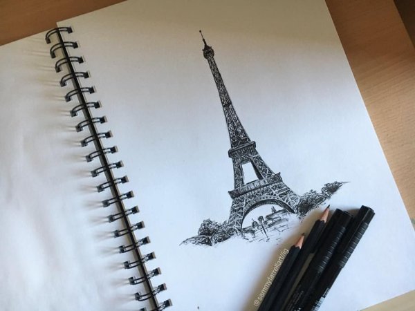 Скетчинг Эйфелева башня
