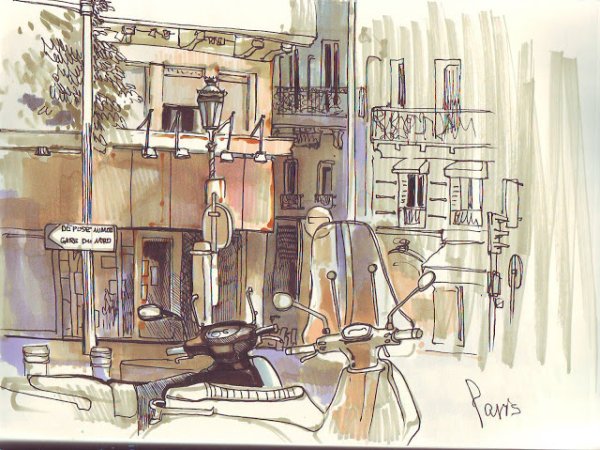 Анна Эгида городской скетчинг маркерами