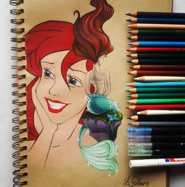 Диснеевские принцессы рисунки маркерами