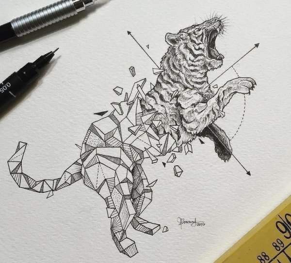 Рисунки ручкой животные