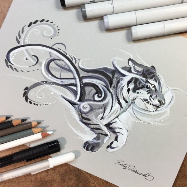 Тату акварель эскизы