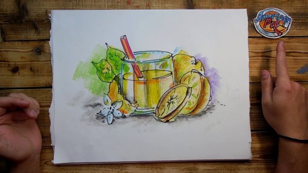 Лимон рисунок скетчинг