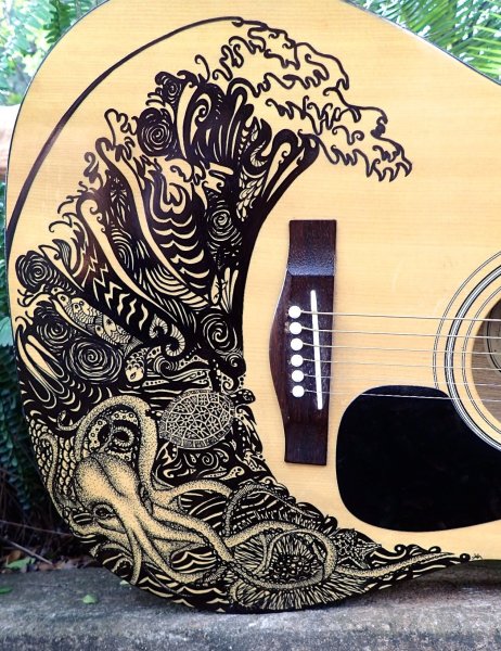 Разрисованные акустические гитары