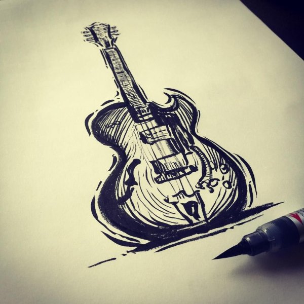 Гитара в стиле графики