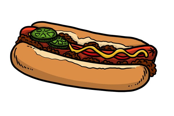 Хот дог нарисованный