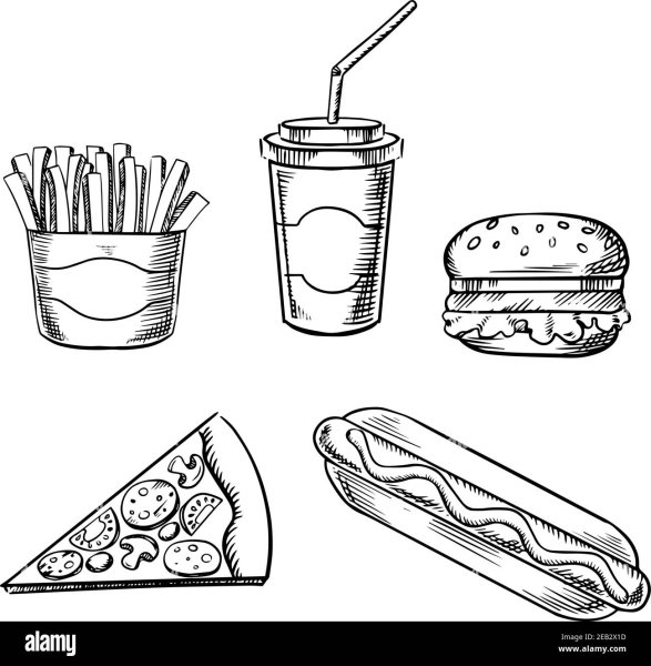 Раскраски фаст фуд картошка фри