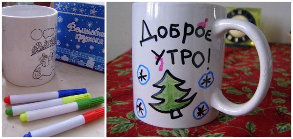 Рисунок на кружку маркером
