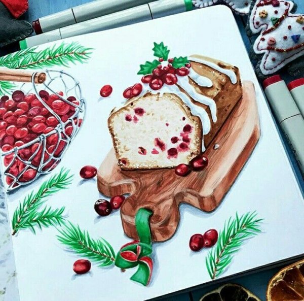 Новогодний фуд скетч
