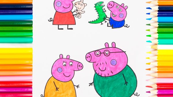 Пеппа рисунок красками