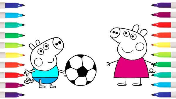 Свинка Пеппа рисование