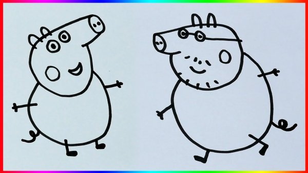 Свинка Пеппа рисунок легко