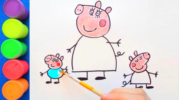 Пеппа красками