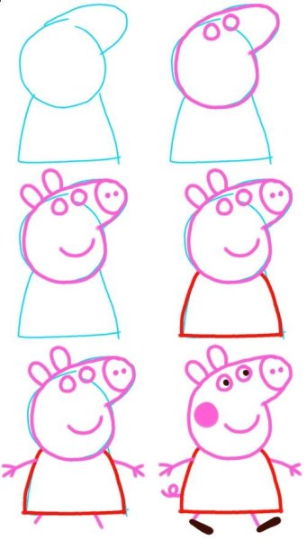Рисуется Свинка Пеппа