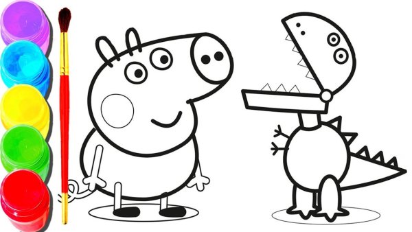 Джордж из свинки Пеппы раскраска