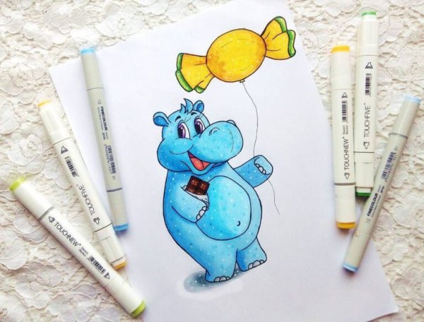 Маленькие рисуночки маркерами