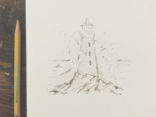 Рисунки для скетчбука Маяк
