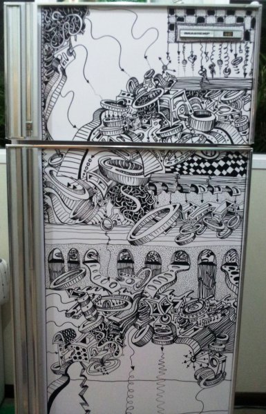 Прикольные рисунки на холодильник