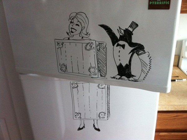 Прикольные рисунки на холодильник