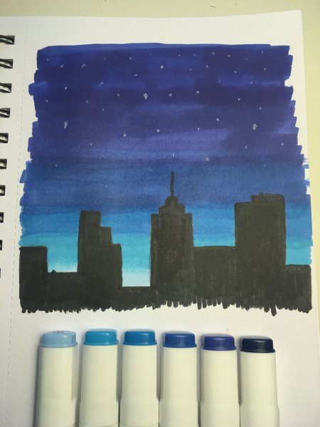 Ночное небо маркерами