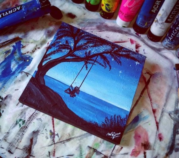 Ночное небо маркерами