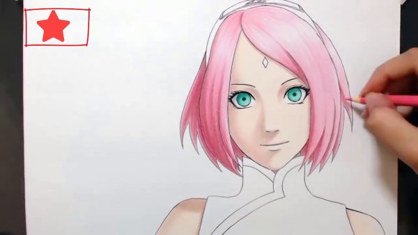 Сакура Харуно рисунок легкий