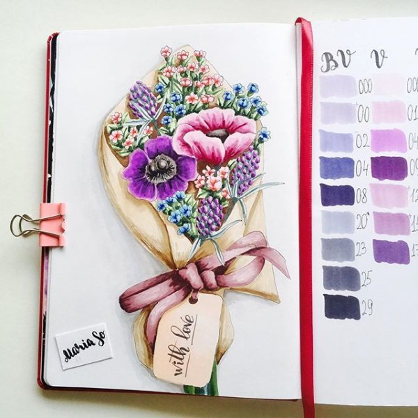 Букет скетч