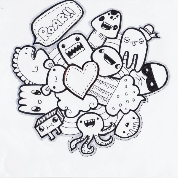 Рисунки дудлинг для срисовки