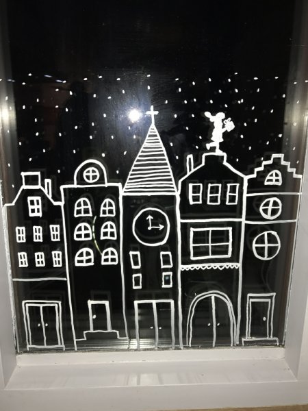 Домики на окна к новому году
