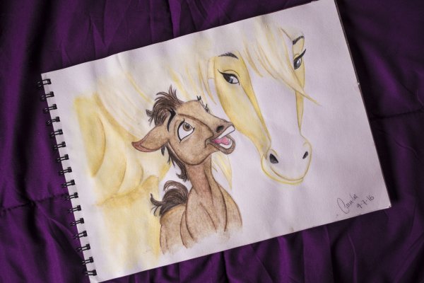 Лошадь скетч маркерами