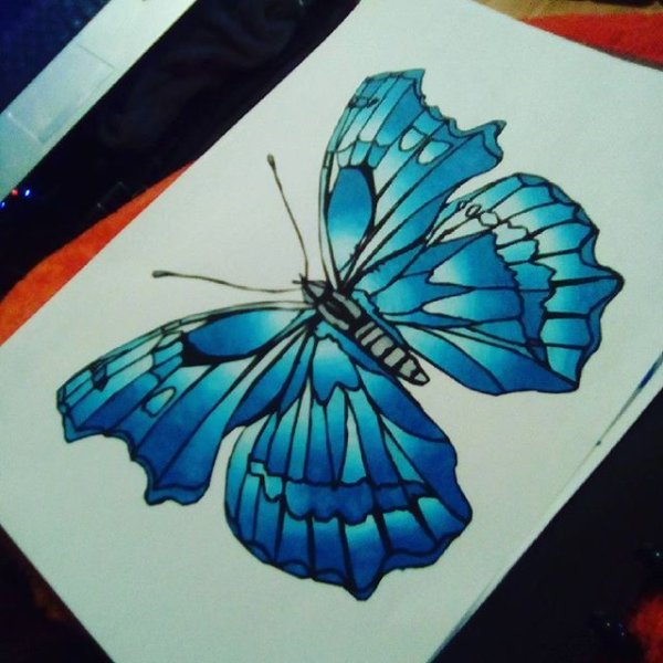 Бабочка маркерами