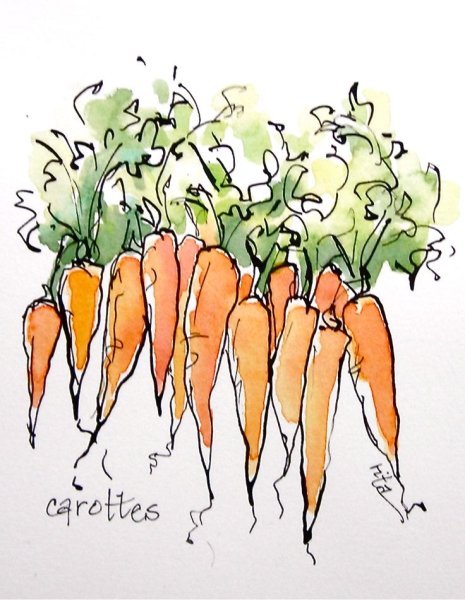 Ягоды скетч маркерами