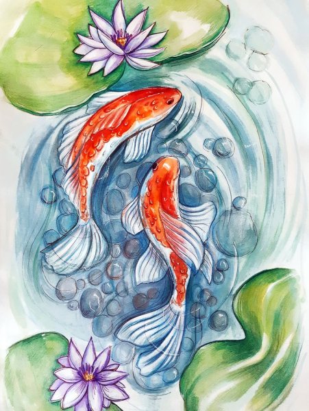 Рисунок рыбы для срисовки