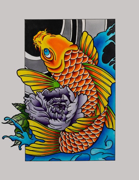 Рыбка фломастерами