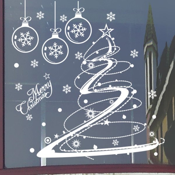 Новогодние узоры на окна гуашью