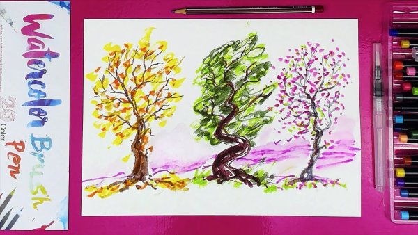 Рисуем весну маркерами