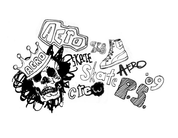 Рисунки скейт маркерами