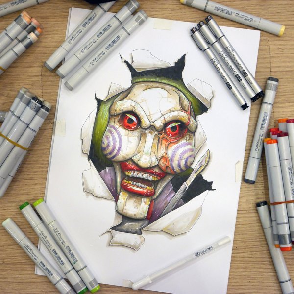 Страшные скетчи маркерами