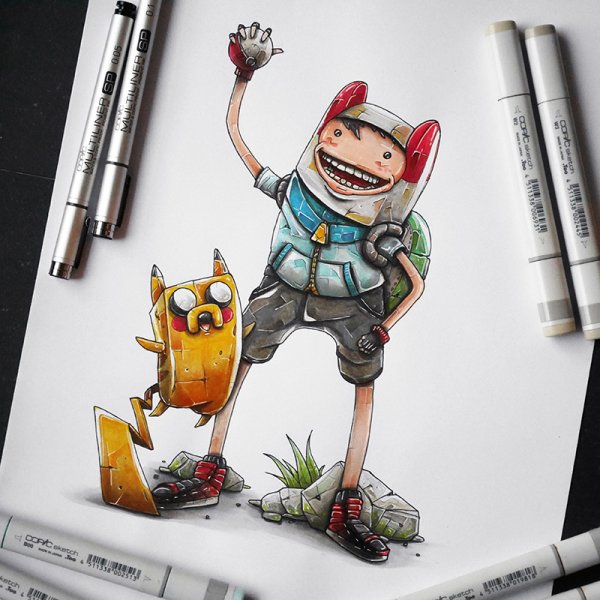 Скетчи маркерами мультяшки