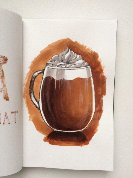 Скетчи маркерами еда