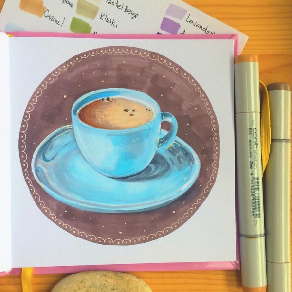 Скетчинг чашка кофе