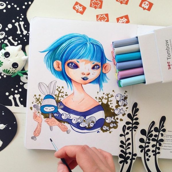 Маленькие рисунки фломастерами