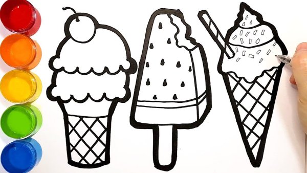 Мороженка для детей фломастерами