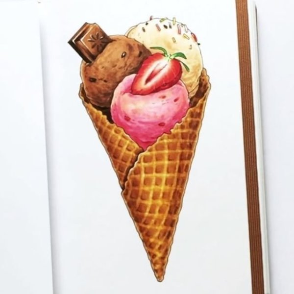 Сладости цветными карандашами