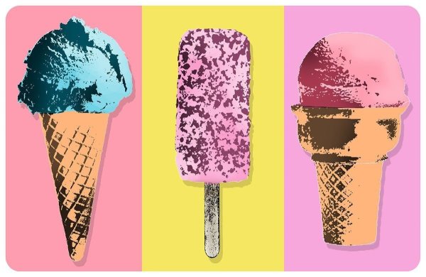 Мороженое вектор акварель
