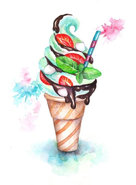 Много мороженого раскраска