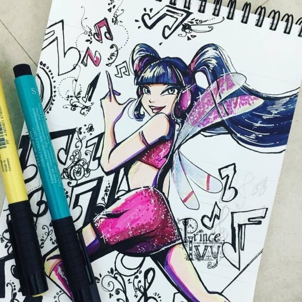 Рисунки Винкс фломастерами