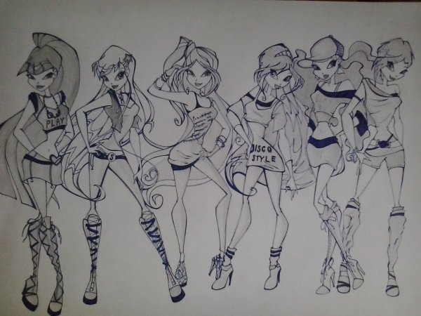 Винкс скетч маркерами