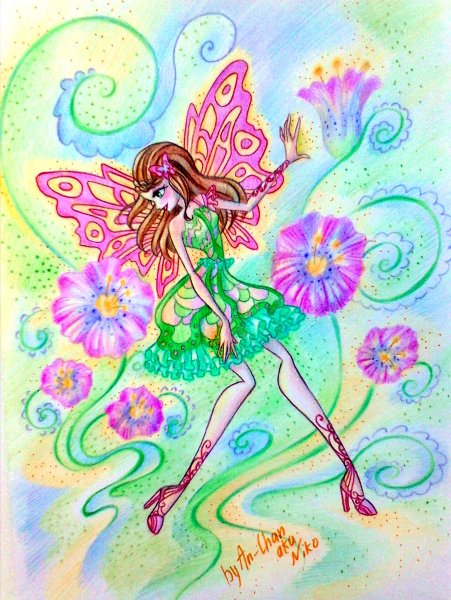 Рисунки Винкс цветными карандашами